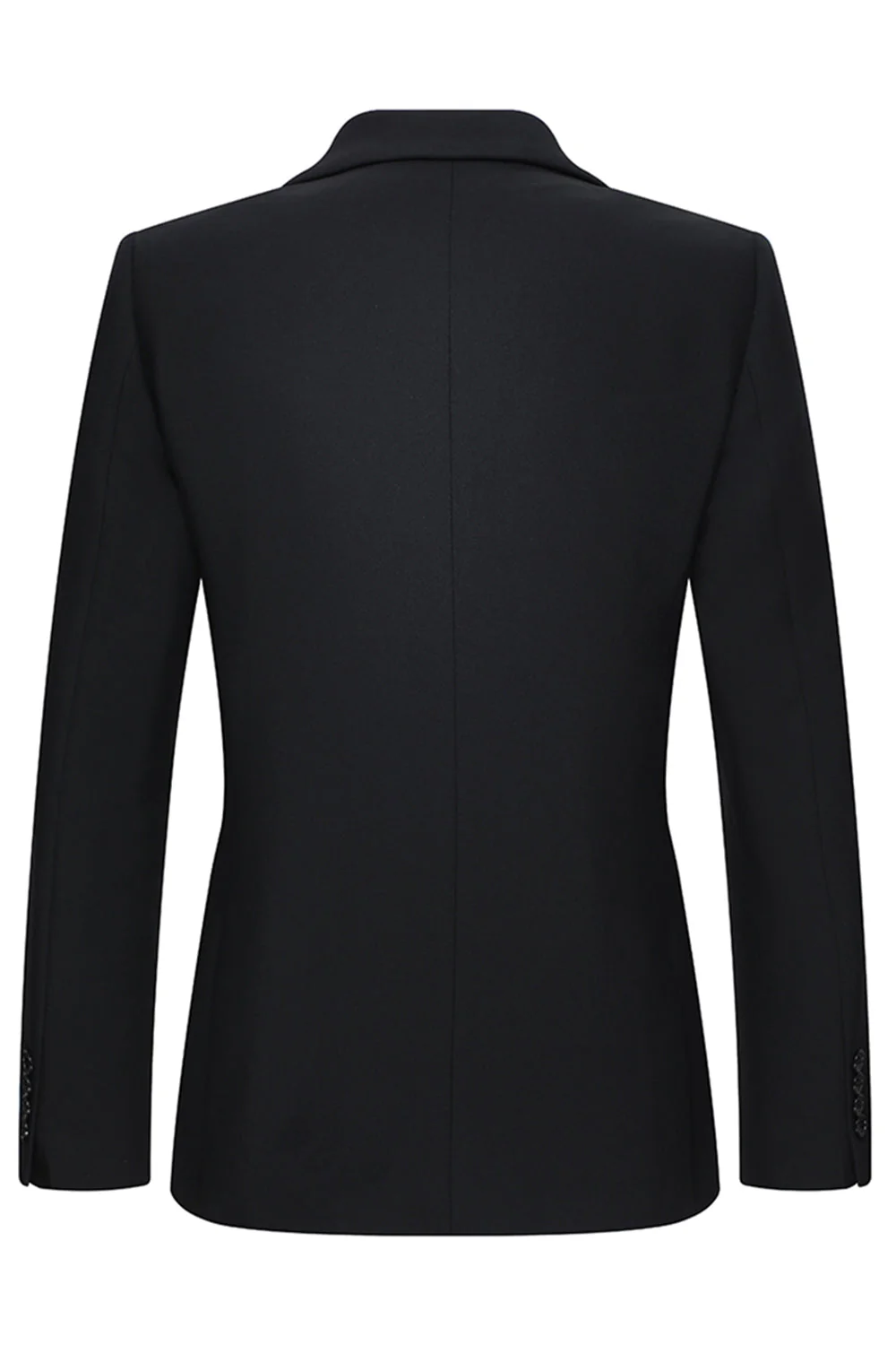 2-częściowe czarne garnitury męskie z klapami w kształcie szpiku slim fit - Image 3