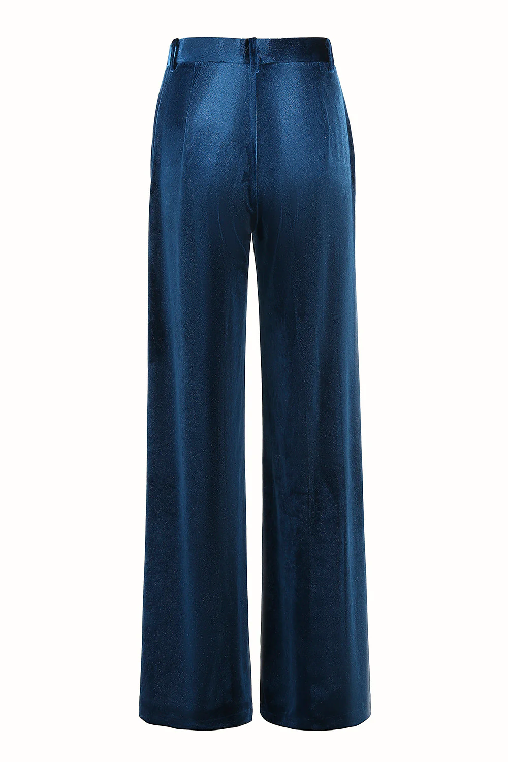 2-częściowe damskie garnitury damskie Peacock Blue Velvet z nacięciami - Image 8