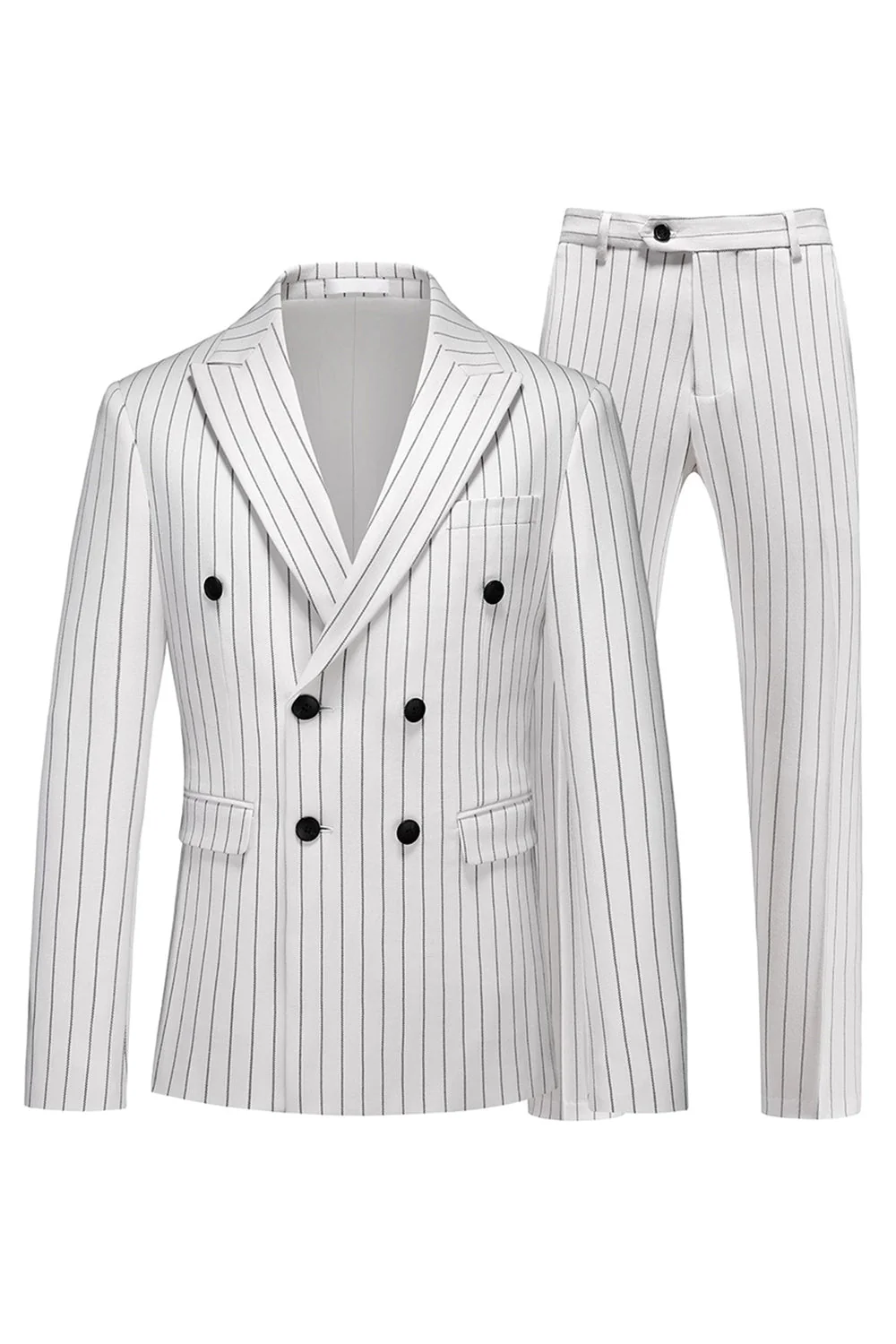2-częściowe męskie garnitury z klapami Blue Peak Lapel - Image 12