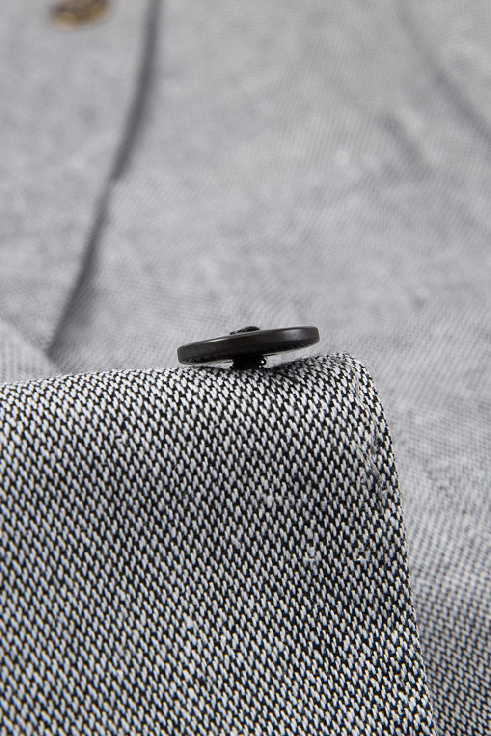 3-częściowe męskie szare garnitury z klapami slim fit z wyciętymi klapami - Image 8