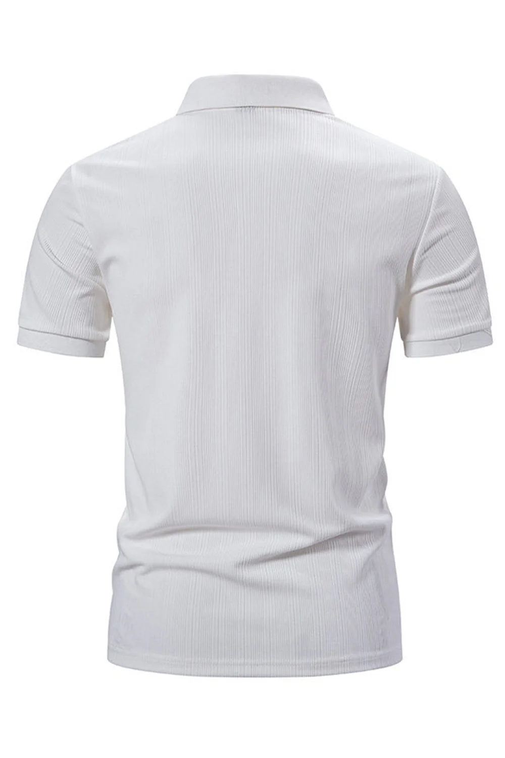Biała bawełniana koszulka polo z krótkimi rękawami Slim Fit - Image 2
