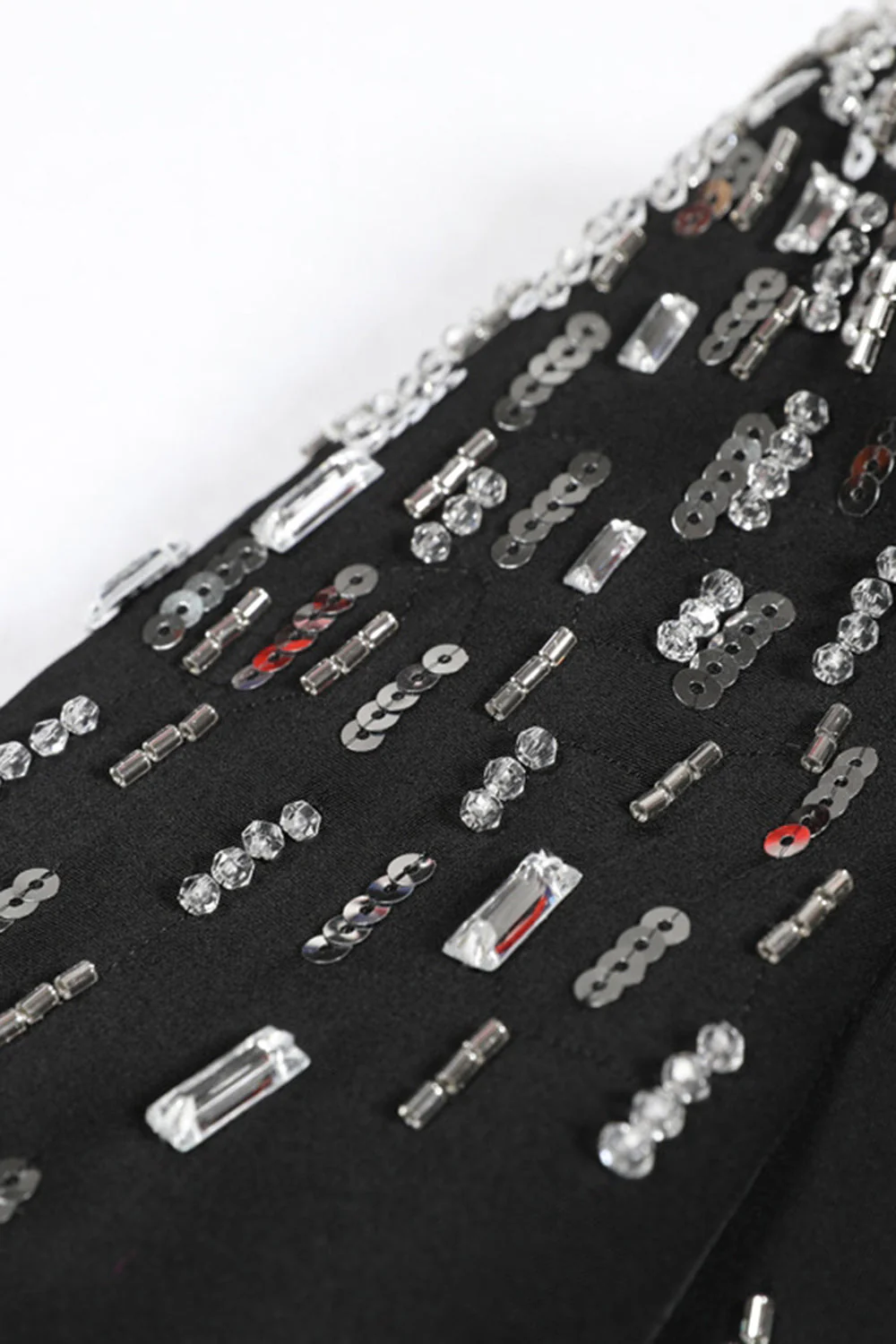 Biała klapa z klapą jednorzędową damska marynarka na studniówkę z cekinami - Image 6