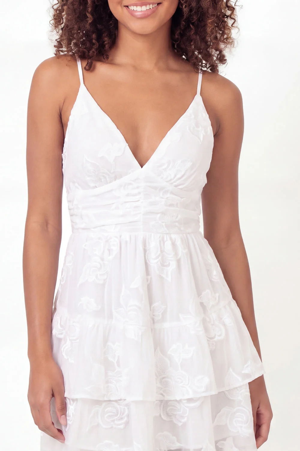 Biała mini sukienka na zakończenie szkoły w kształcie A-Line Spaghetti Straps Spaghetti - Image 4