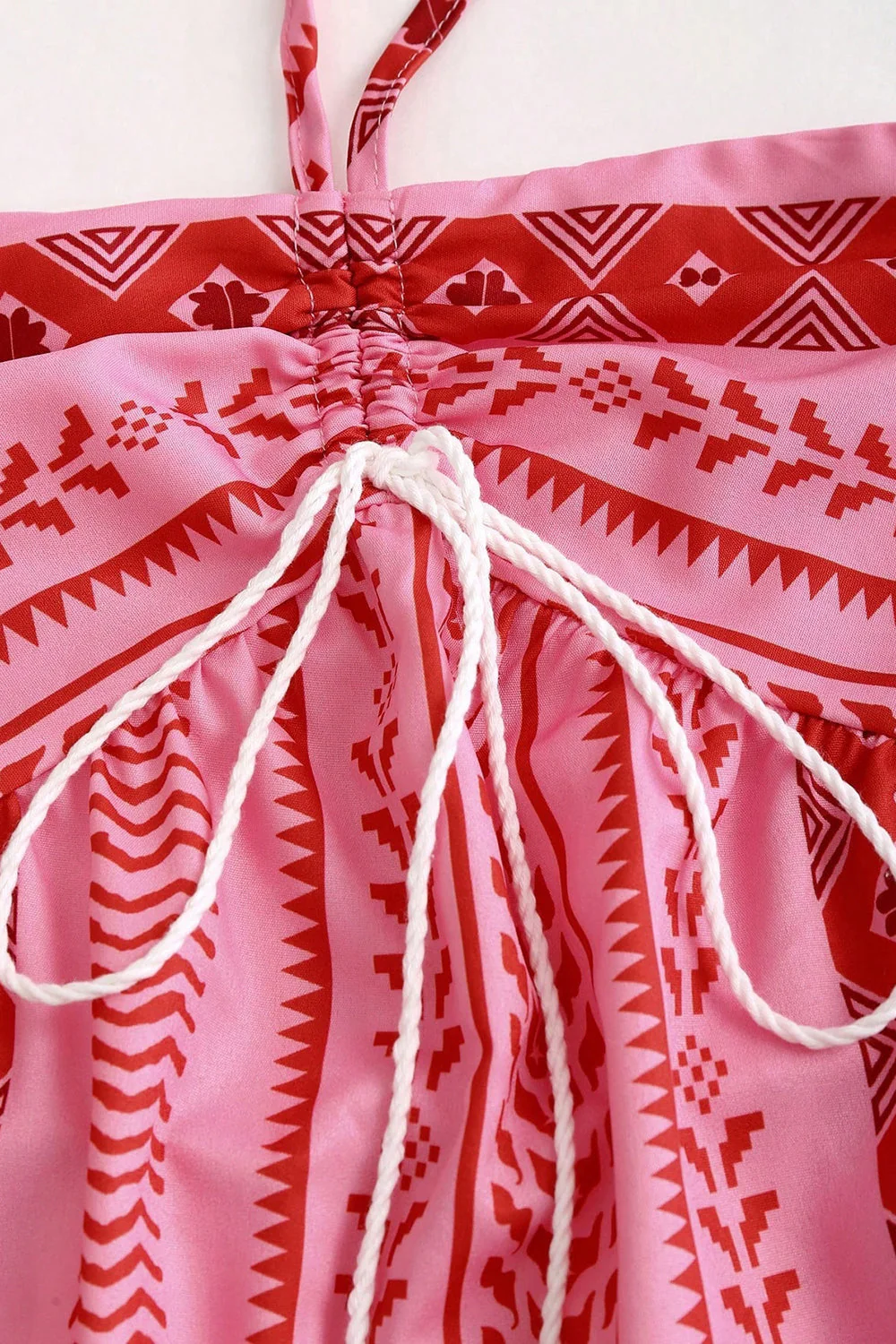 Biała niebieska letnia sukienka w kwiaty na szyi A line - Image 9