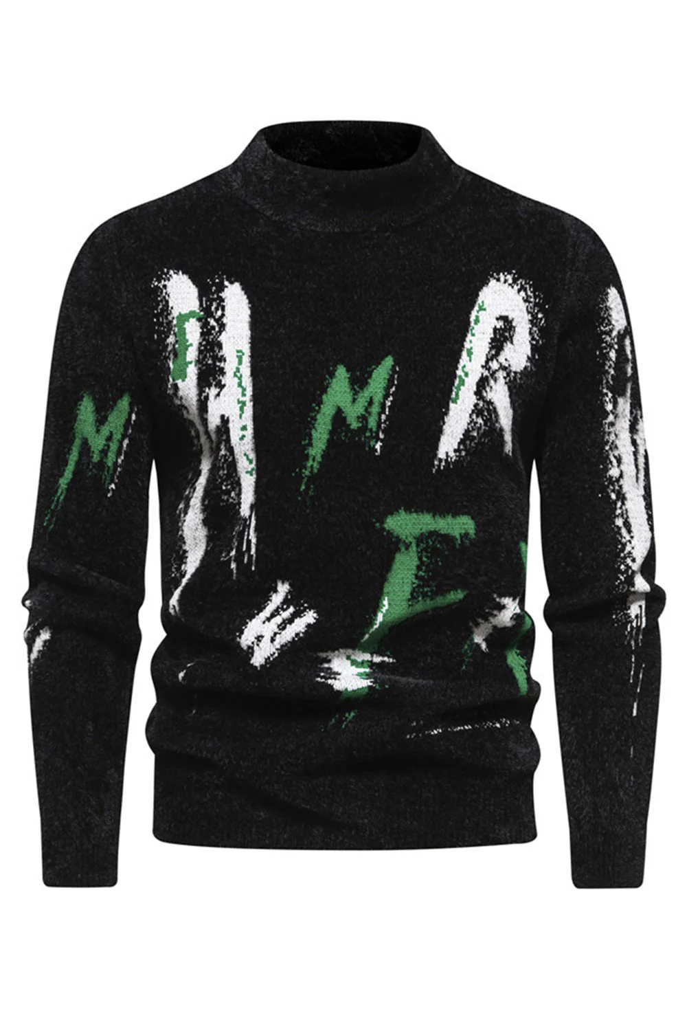 Biały męski sweter z okrągłym dekoltem Slim Fit - Image 10