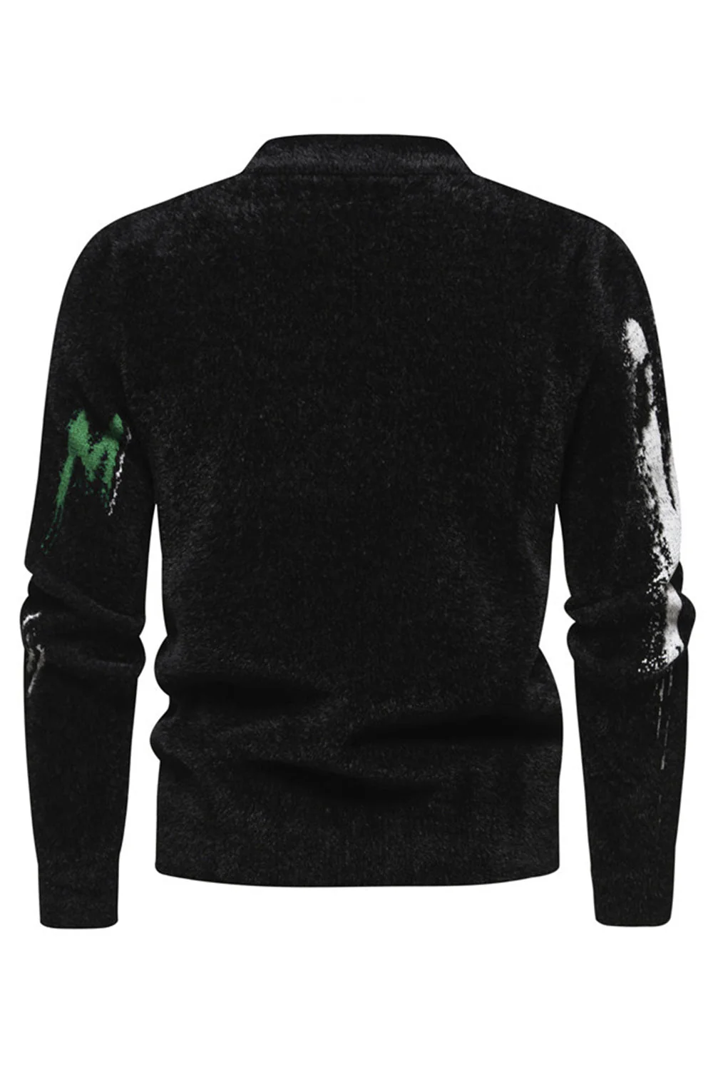 Biały męski sweter z okrągłym dekoltem Slim Fit - Image 11