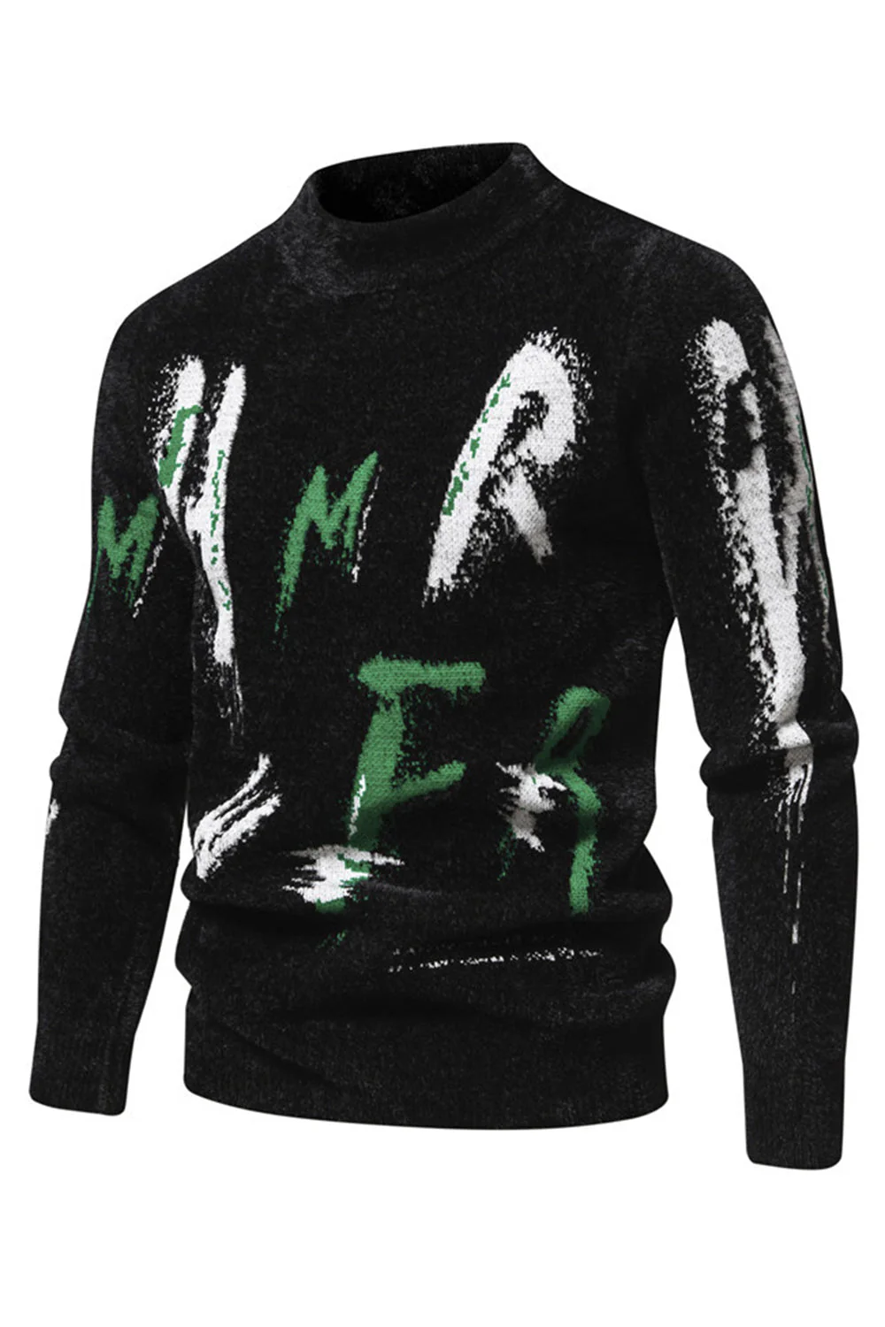 Biały męski sweter z okrągłym dekoltem Slim Fit - Image 12