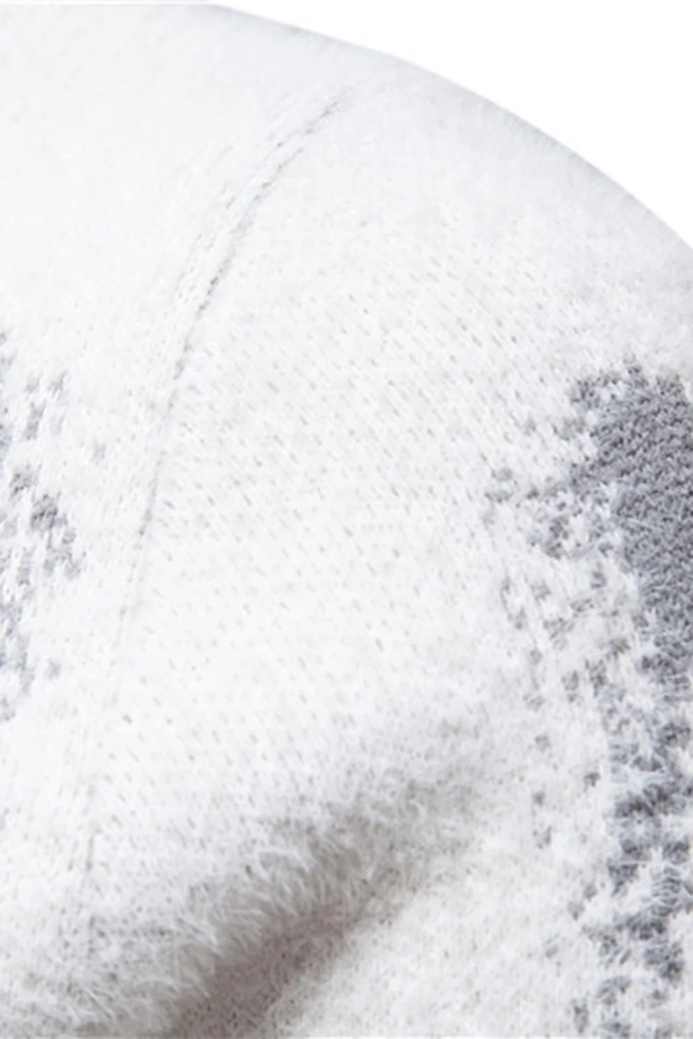 Biały męski sweter z okrągłym dekoltem Slim Fit - Image 4