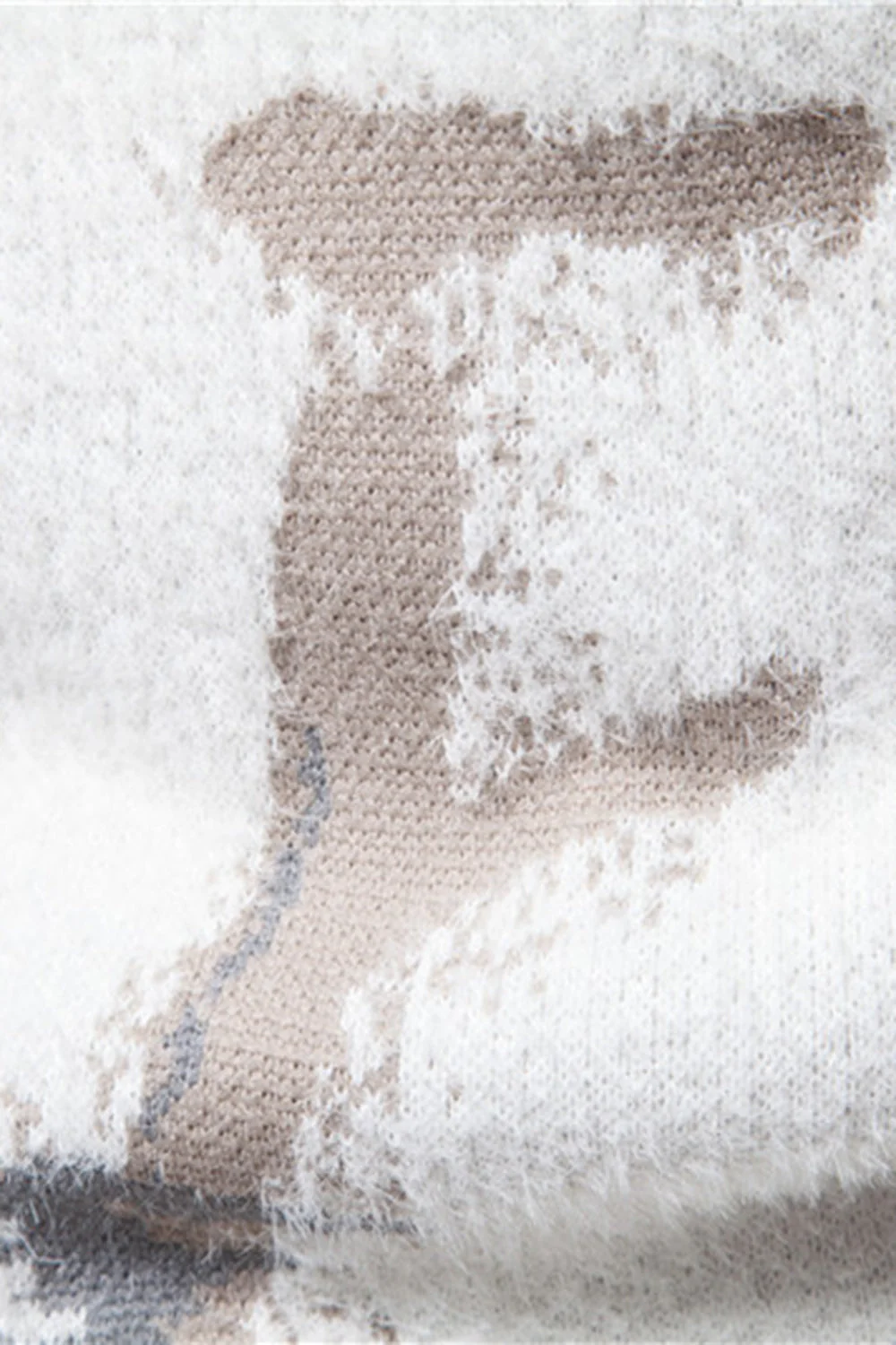 Biały męski sweter z okrągłym dekoltem Slim Fit - Image 5