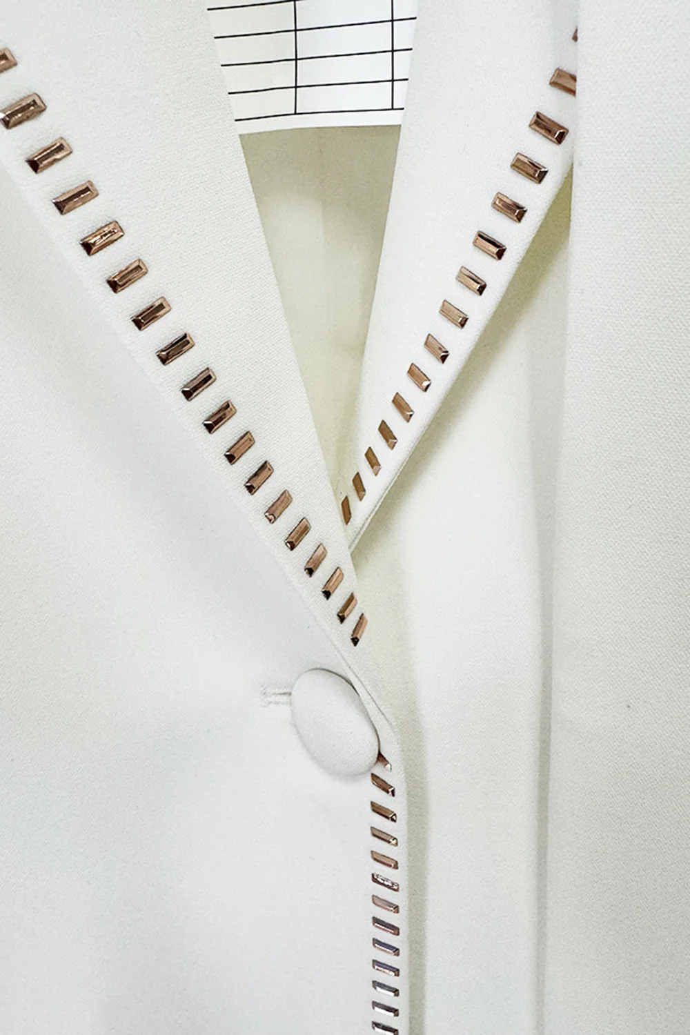 Biały Szalik Peak Lapel 2 Sztuki Damskie Garnitury - Image 4