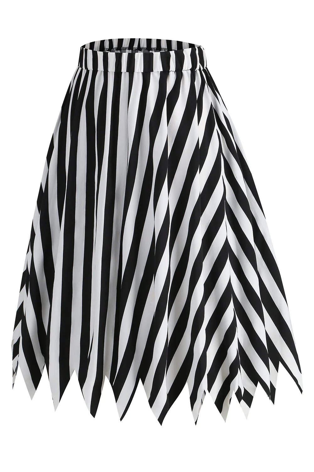 Blok Kolorów W Paski Z Nadrukiem Casual Novelty Pirate Costume Spódnica - Image 3