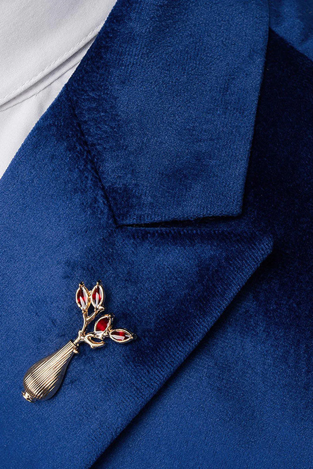 Blue Peak Lapel 2-częściowe garnitury balowe slim fit - Image 6