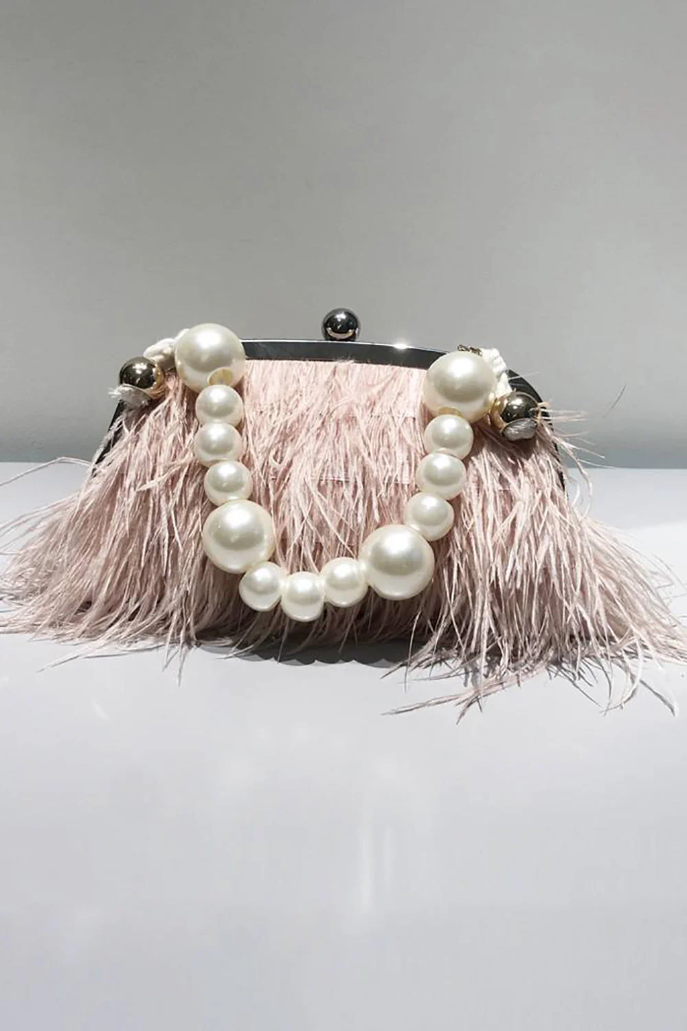 Blue Tassel Pearl Evening Party Clutch Bag - Image 3
