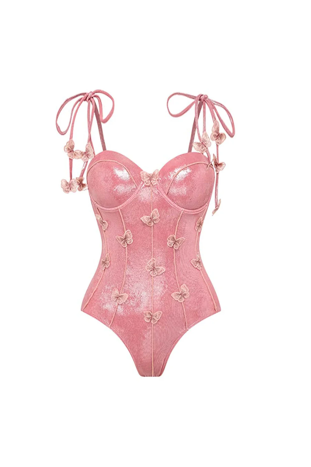 Blush 2-częściowe ramiączka spaghetti – aplikowany strój kąpielowy z sukienką plażową - Image 2