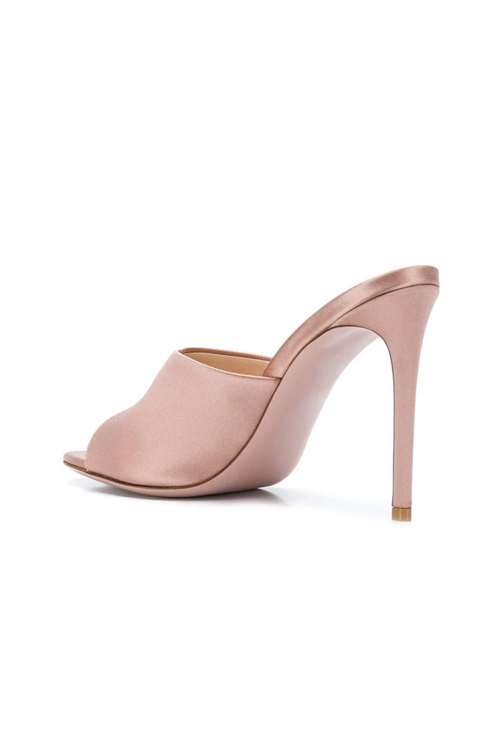 Damskie Buty Na Wysokim Obcasie W Kolorze Różu Z Odkrytymi Palcami - Image 3