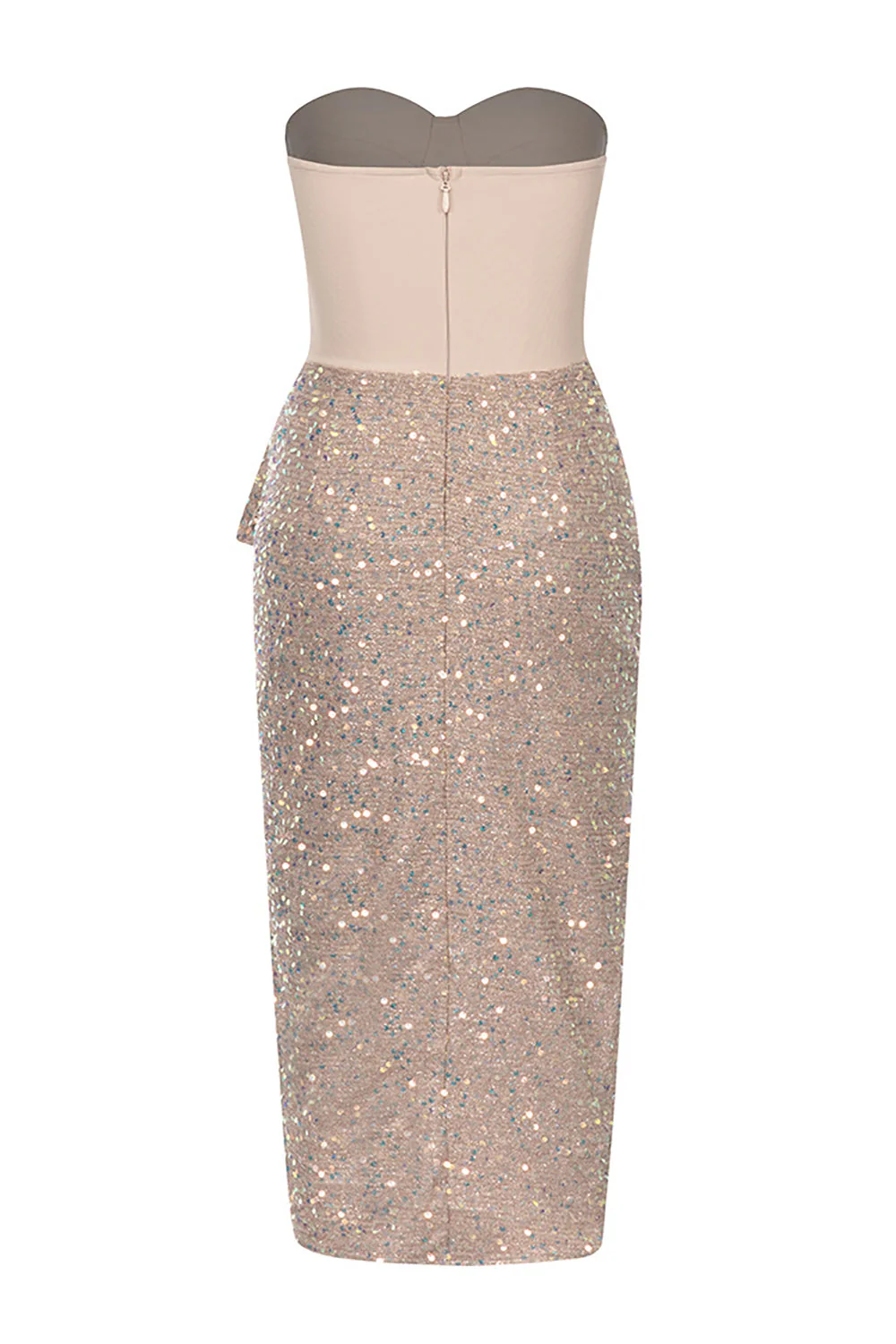 Blush Sweetheart Bodycon Sparkly Cocktail Dress Z rozcięciem - Image 7