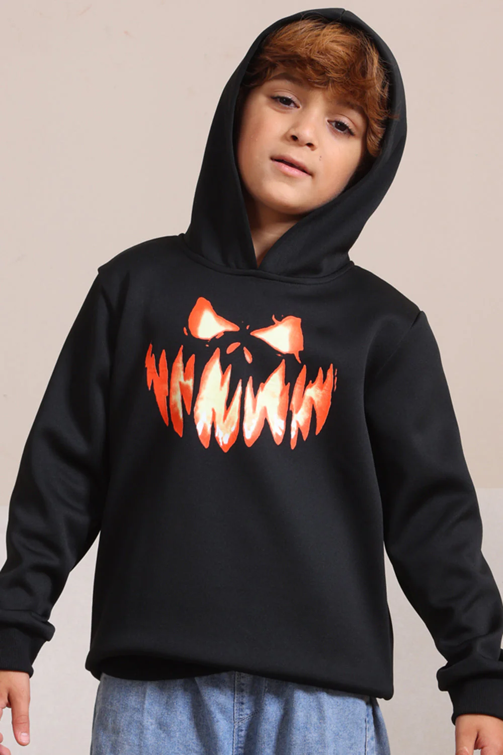 Rodzinna Bluza Z Kapturem Z Nadrukiem Czarnego Diabła I Dyni Na Halloween - Image 10