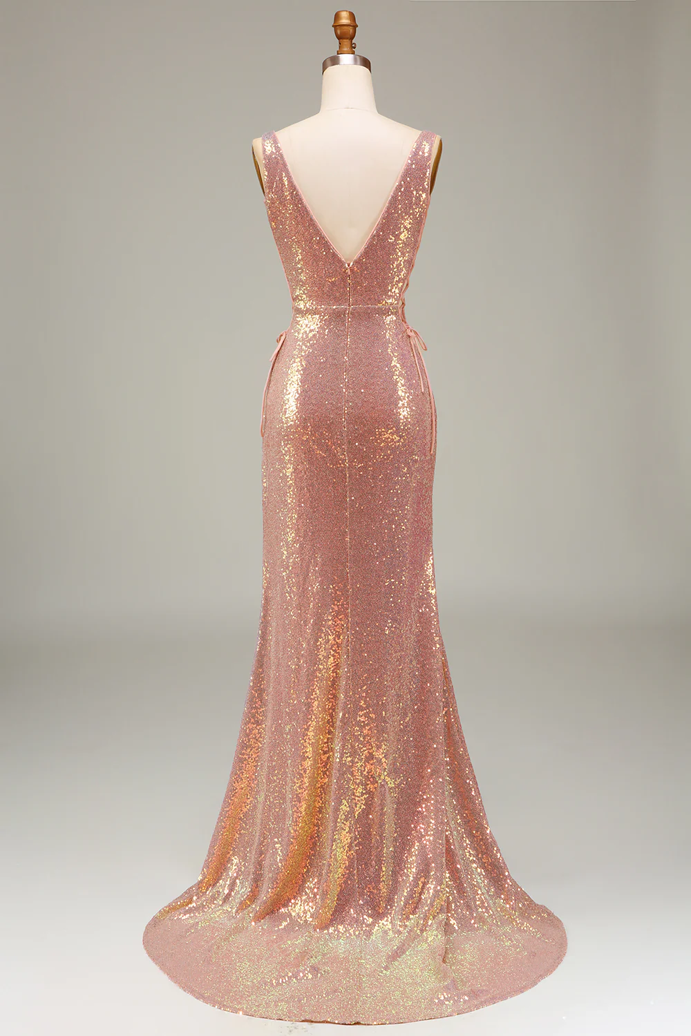 Błyszcząca Różowa Sukienka Na Studniówkę Syrenka Z Rozcięciem - Image 2