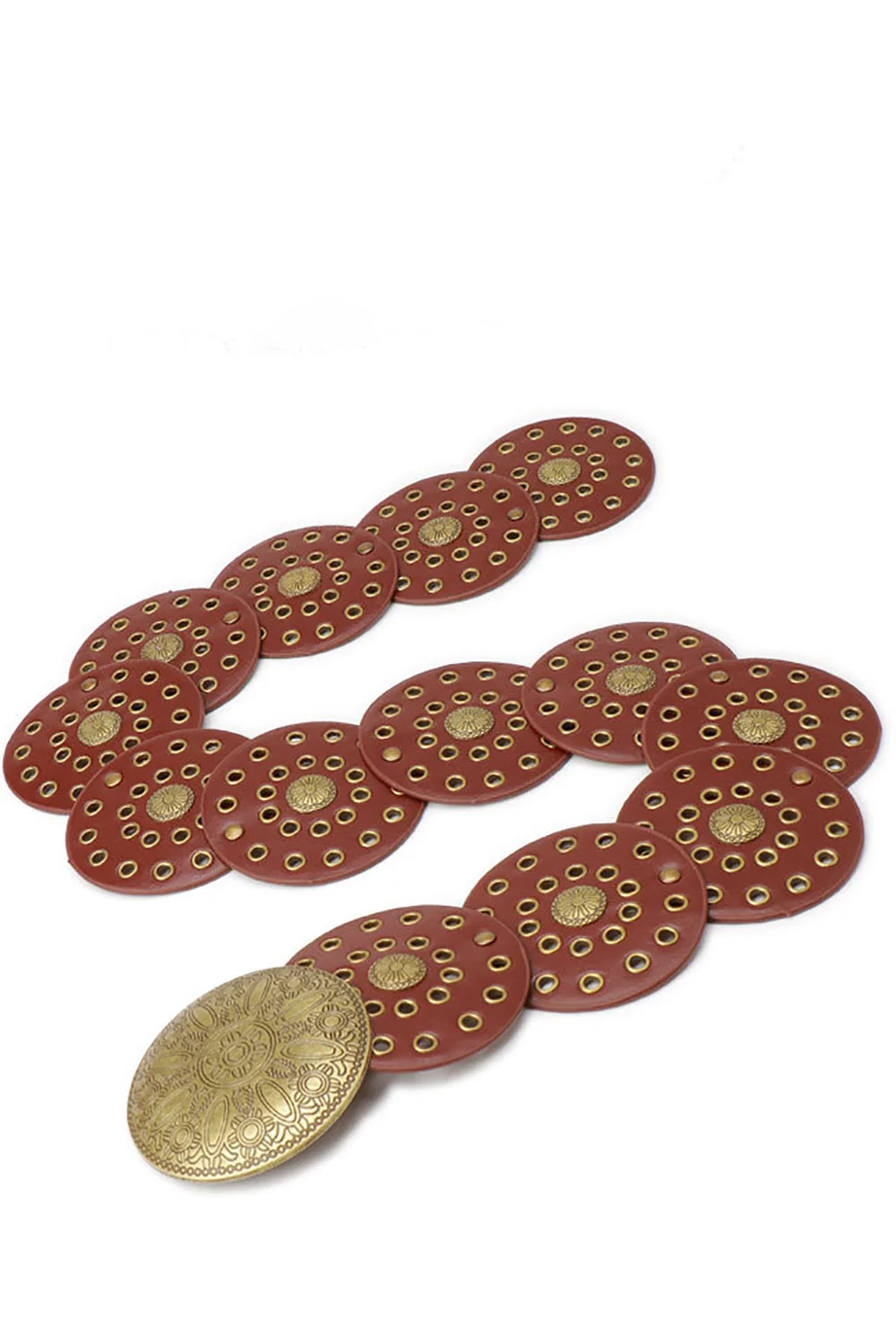 Boho Western Cowgirl Szeroki Hollow Disc Pasek - Image 2