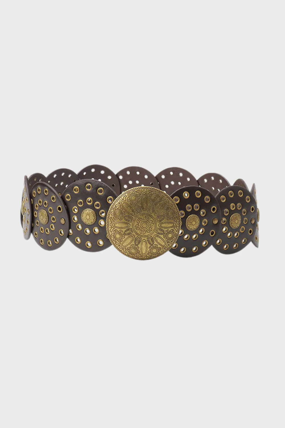 Boho Western Cowgirl Szeroki Hollow Disc Pasek - Image 4