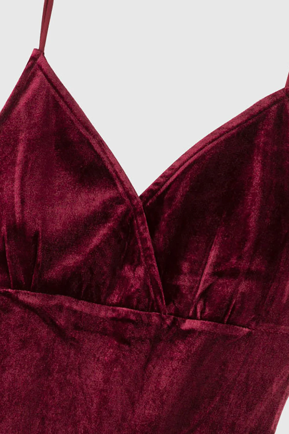 Bordowe Aksamitne Sukienki Slip Mama Córka Rodzina Pasujące Stroje - Image 4