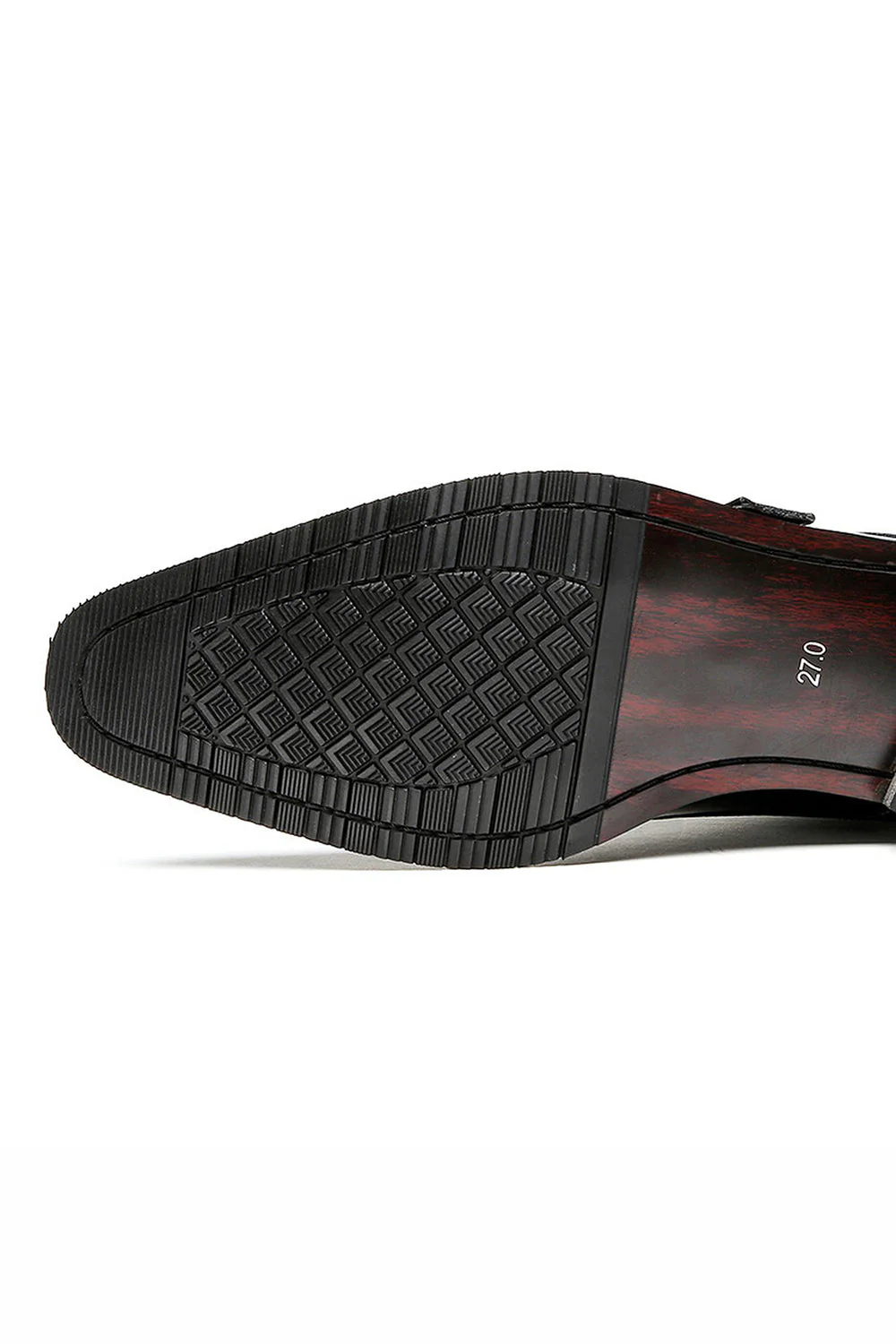 Brązowe skórzane męskie buty imprezowe - Image 5