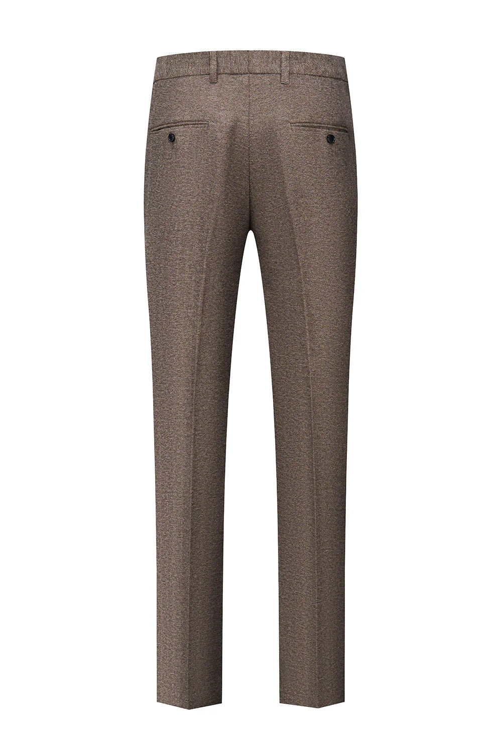 Brązowy 3-częściowy garnitur męski Slim Fit Garnitur drużbów - Image 4