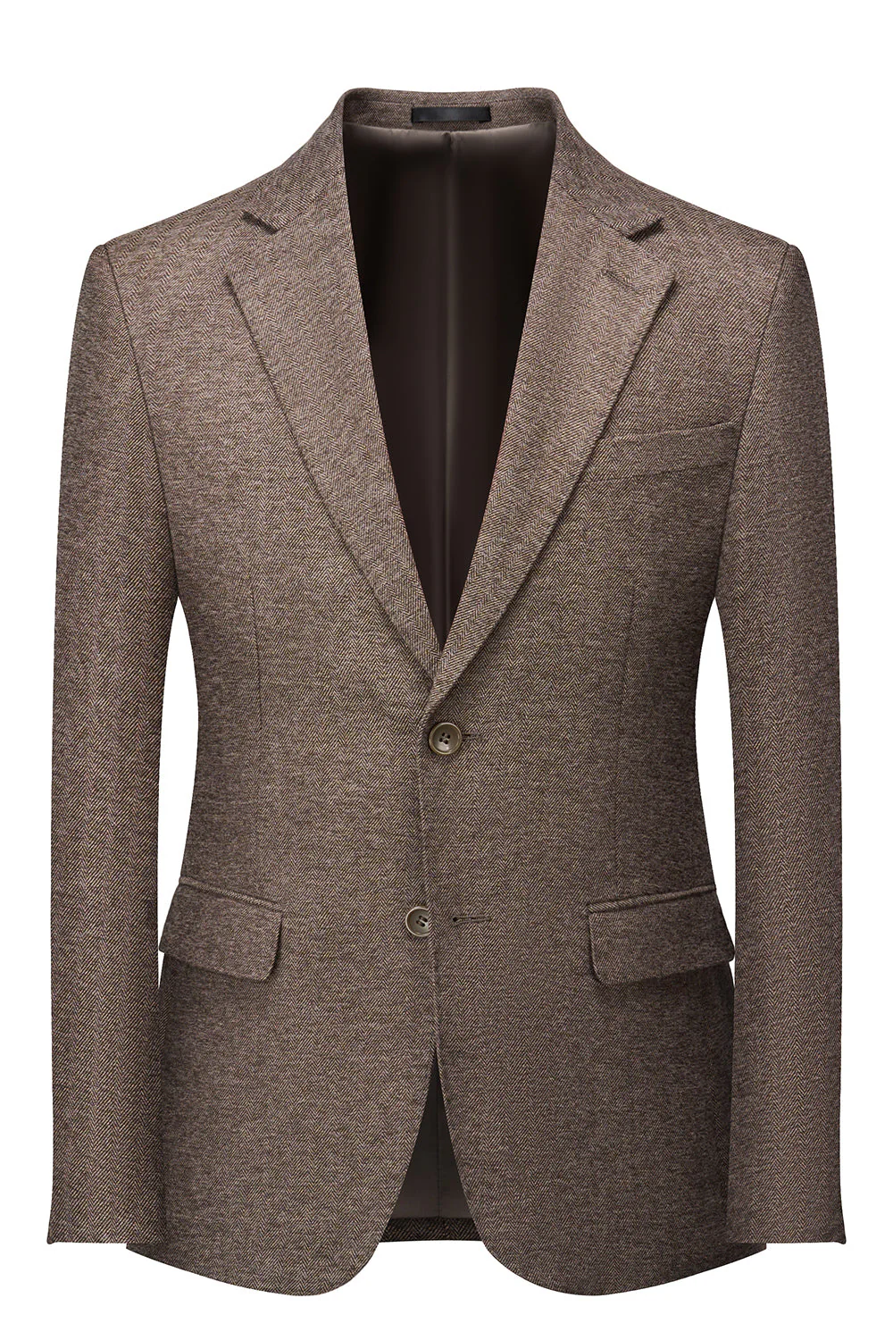 Brązowy 3-częściowy garnitur męski Slim Fit Garnitur drużbów - Image 5