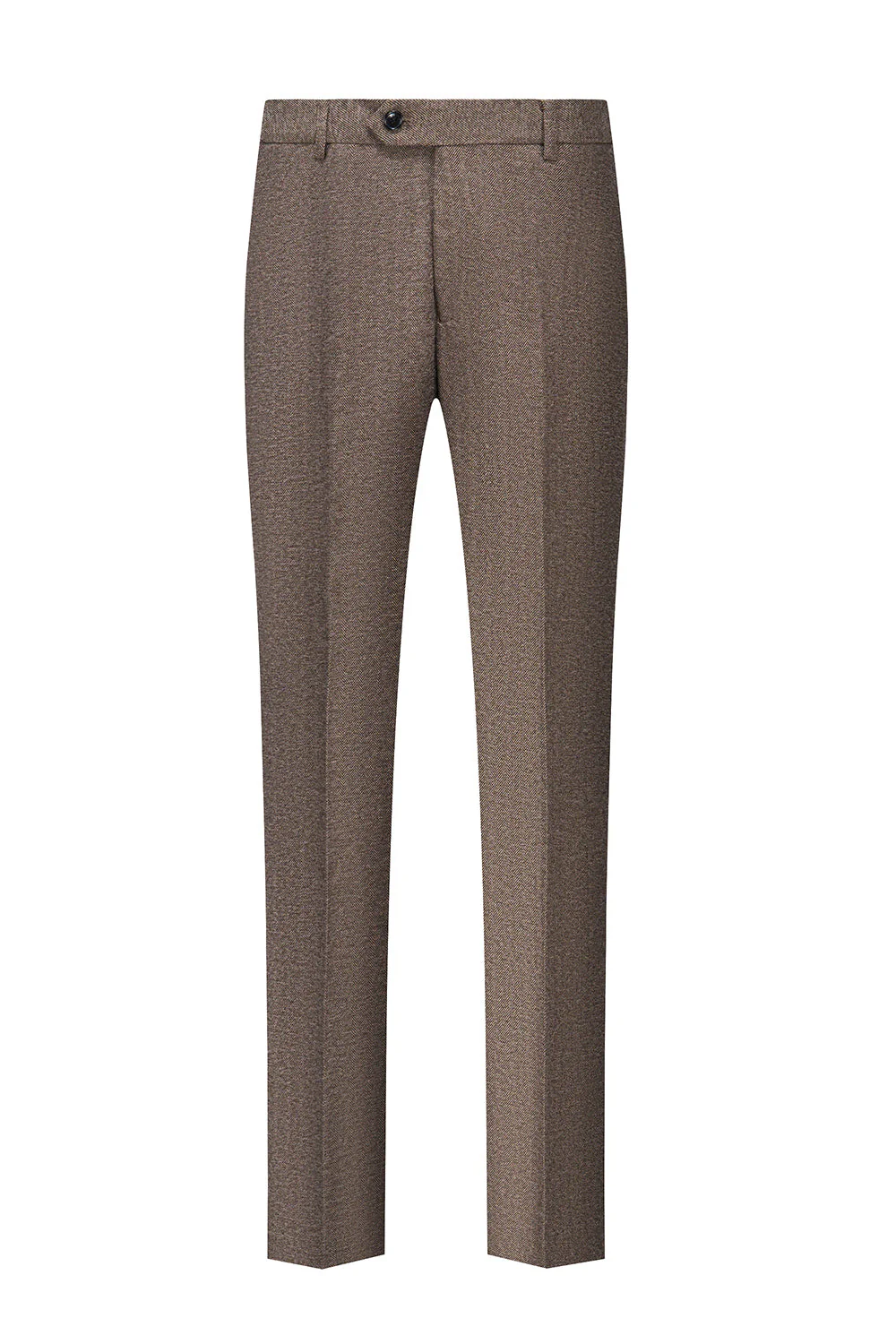 Brązowy 3-częściowy garnitur męski Slim Fit Garnitur drużbów - Image 6