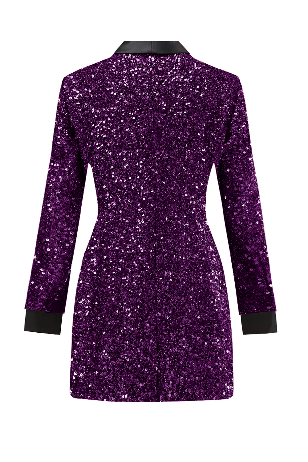 Błyszcząca bordowa marynarka damska bodycon maxi - Image 13