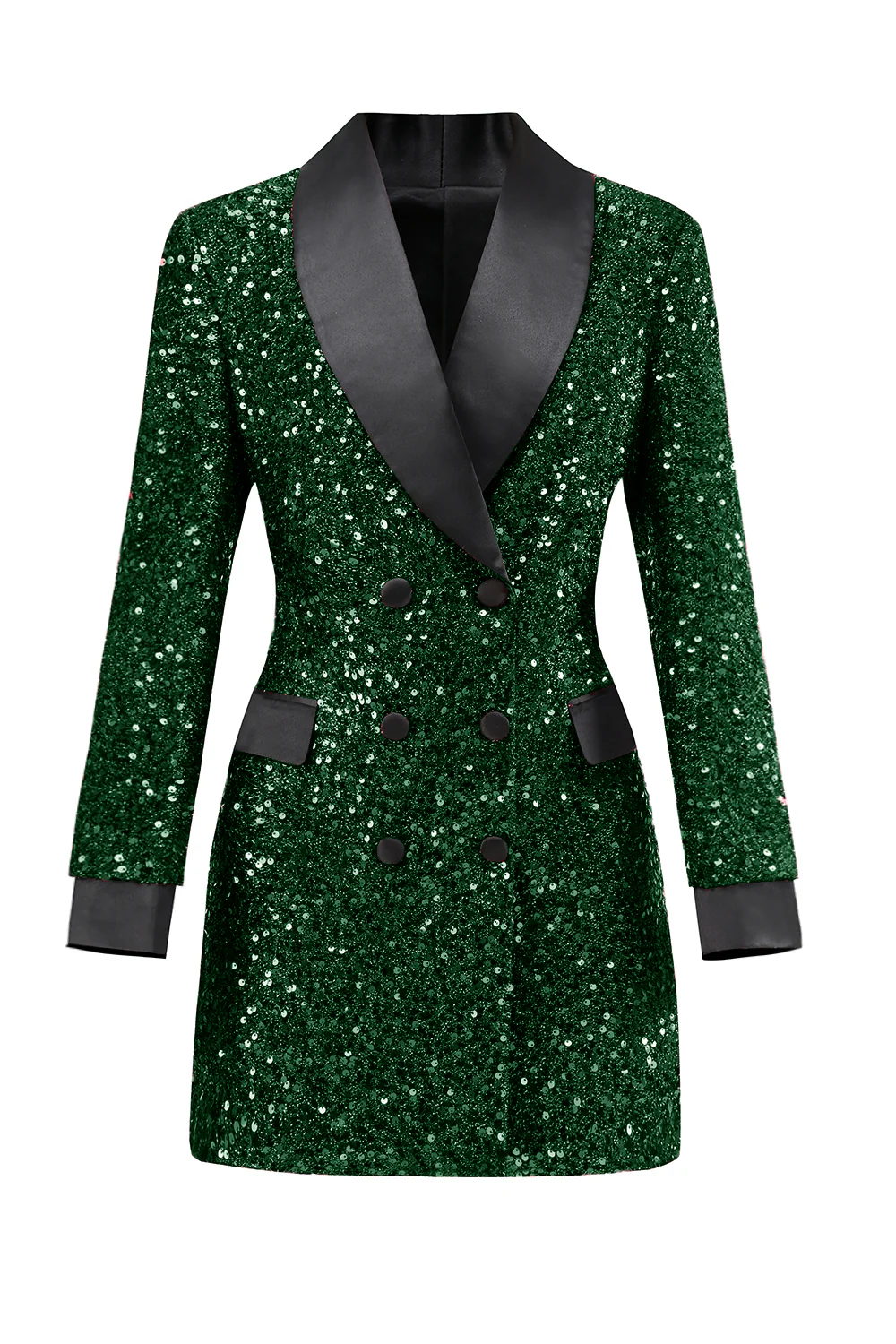 Błyszcząca bordowa marynarka damska bodycon maxi - Image 9