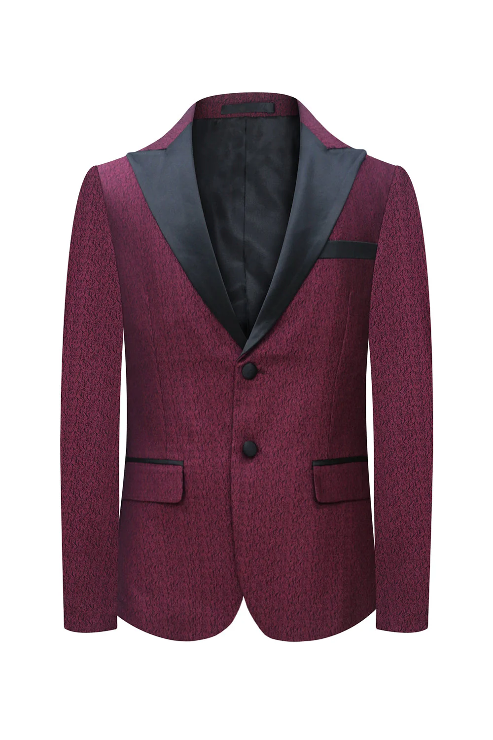Burgundy Peak Lapel 2 sztuki Męskie garnitury na bal maturalny - Image 2