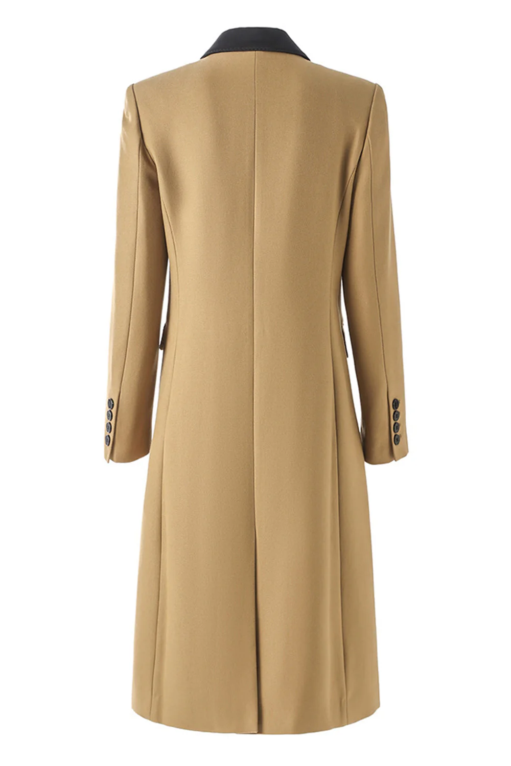 Camel Peak Lapel Długie Płaszcz Damskie - Image 2