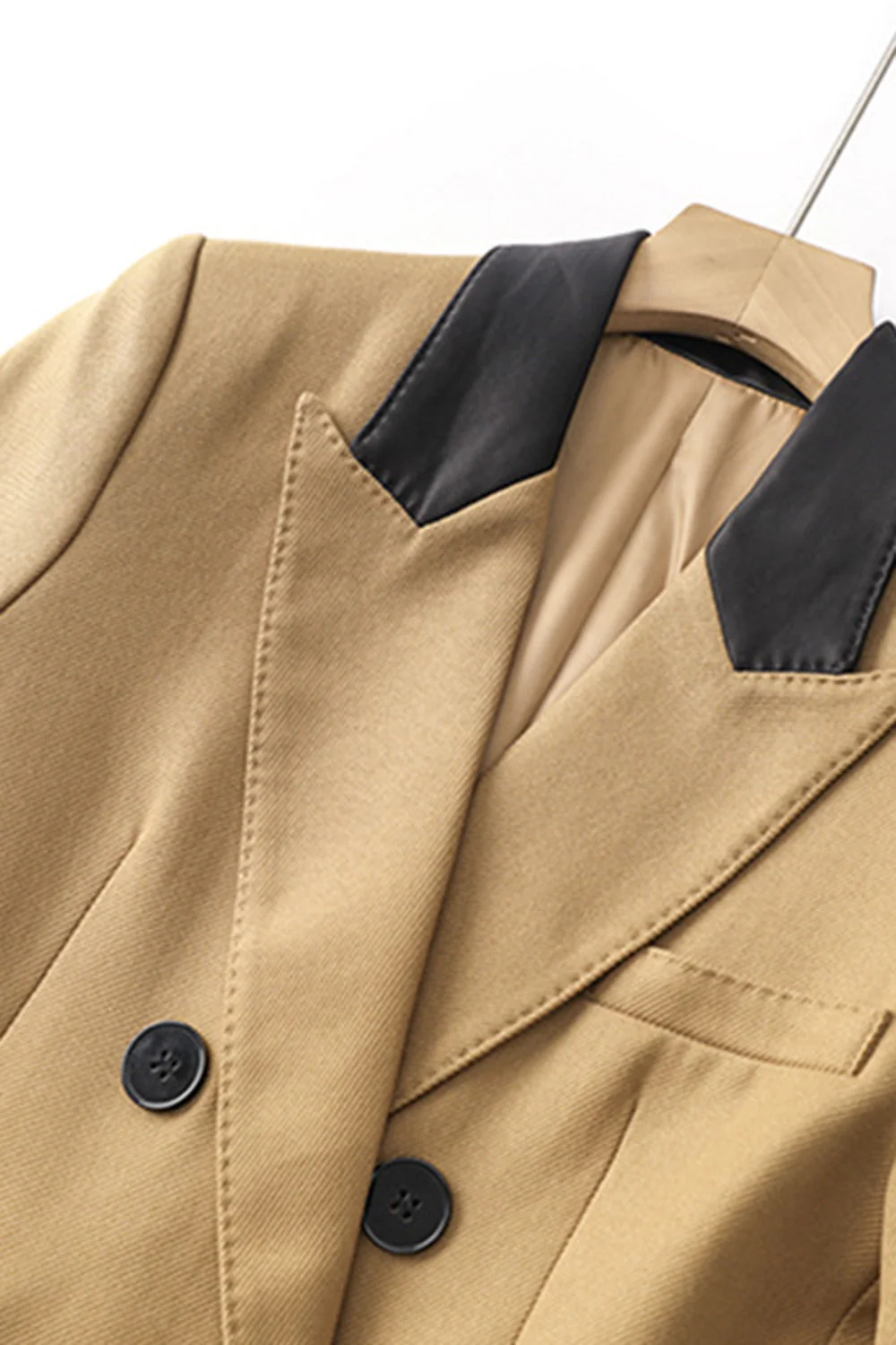 Camel Peak Lapel Długie Płaszcz Damskie - Image 4