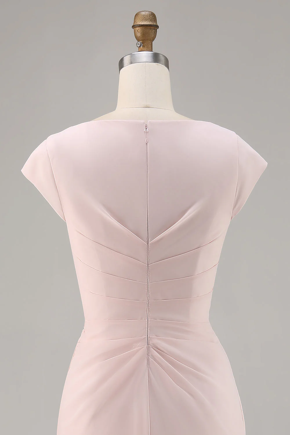 Candy Różowa Sukienka z dekoltem w szpic Bodycon Midi dla matki panny młodej z falbanką - Image 5