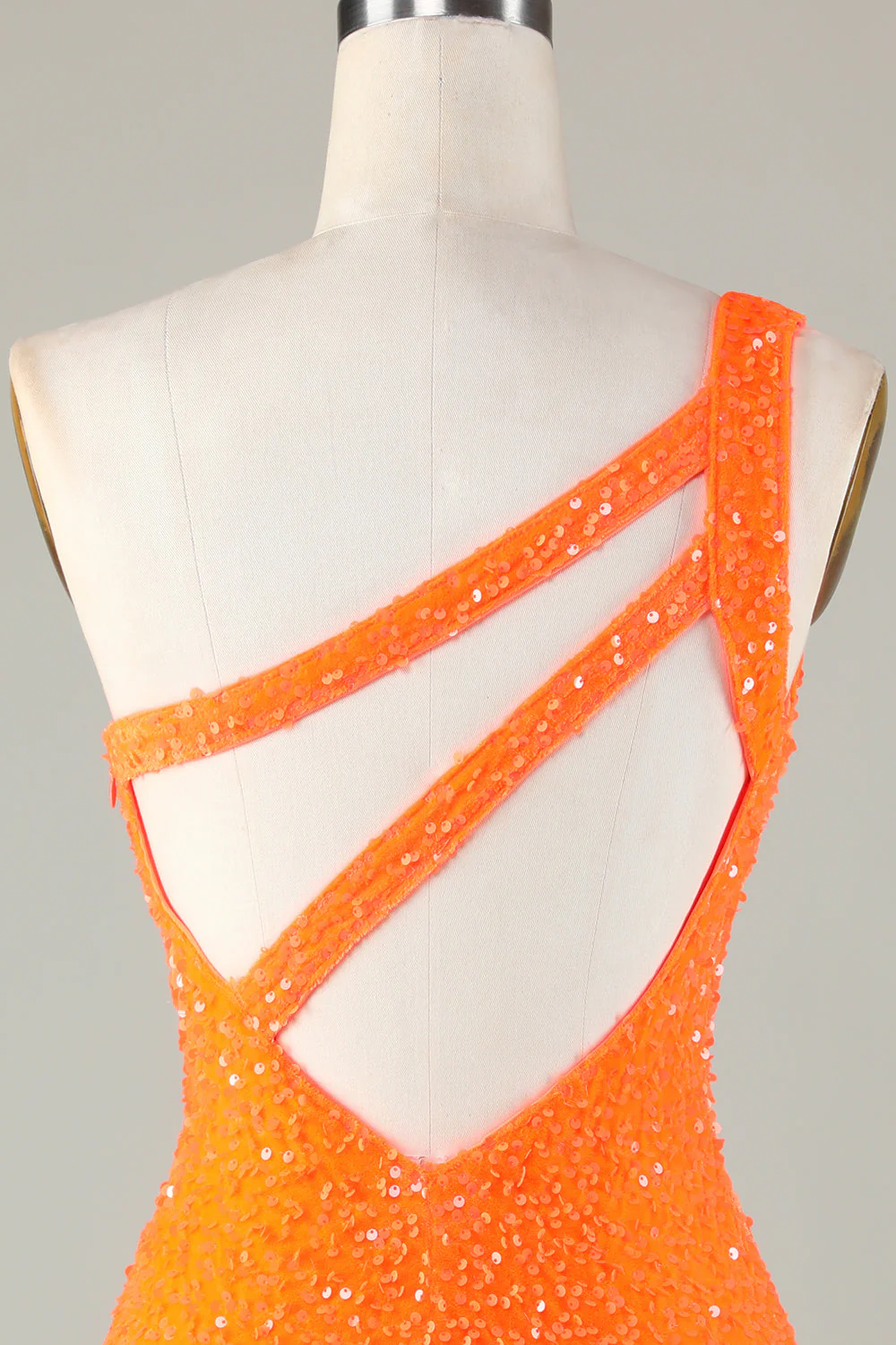 Cekiny na jedno ramię Royal Blue Tight Beading Krótka sukienka Homecoming - Image 10