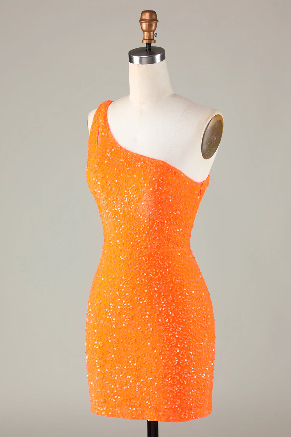 Cekiny na jedno ramię Royal Blue Tight Beading Krótka sukienka Homecoming - Image 8