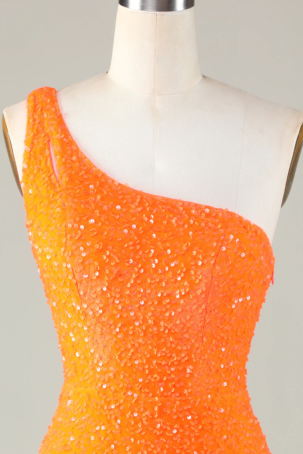 Cekiny na jedno ramię Royal Blue Tight Beading Krótka sukienka Homecoming - Image 9