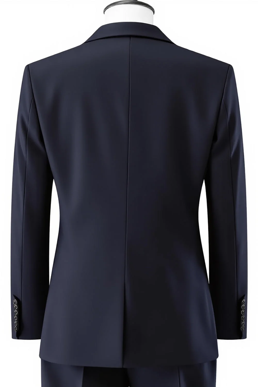 Ciemnofioletowa klapa z nacięciem 3-częściowe garnitury drużbów slim fit - Image 2
