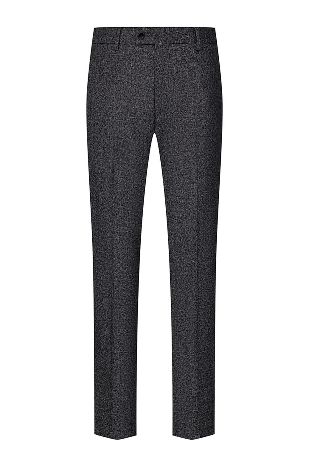 Ciemnoszare 3-częściowe męskie garnitury ślubne z klapami w szpic slim fit - Image 6