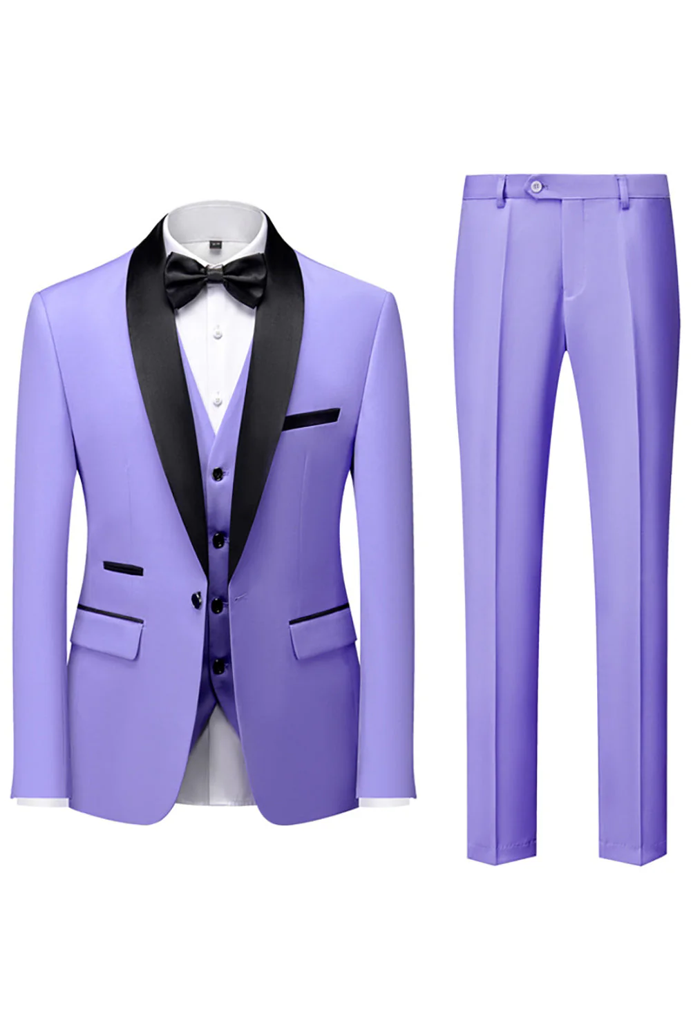Ciemnozielony szal z klapami 3-częściowe garnitury męskie slim fit - Image 23