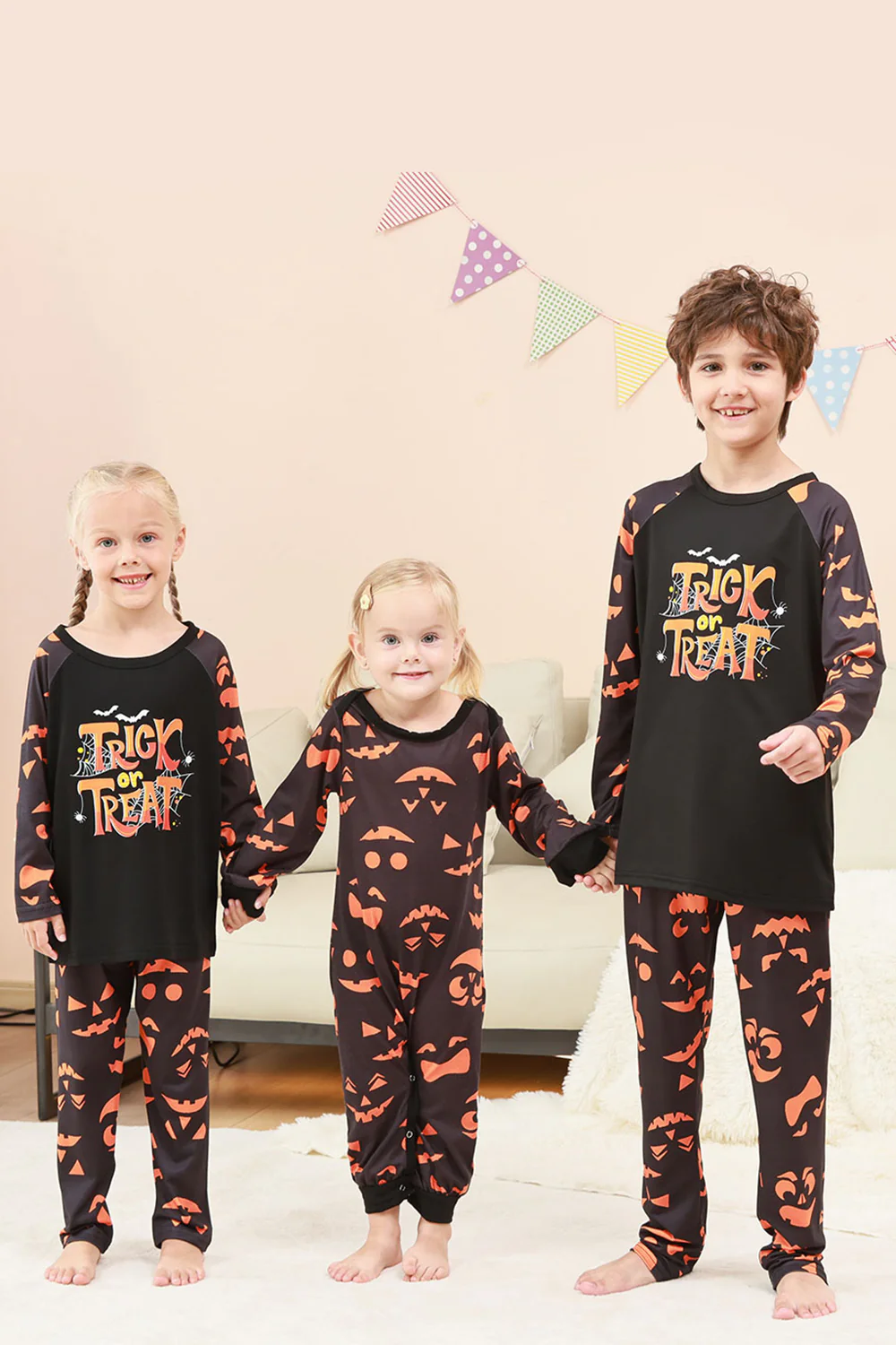 Cukierek Albo Psikus Z Nadrukiem Rodzinny Zestaw Piżam Na Halloween - Image 8