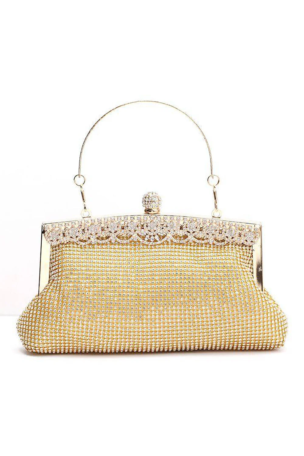 Czarna błyszcząca torba wieczorowa Rhinestone - Image 4