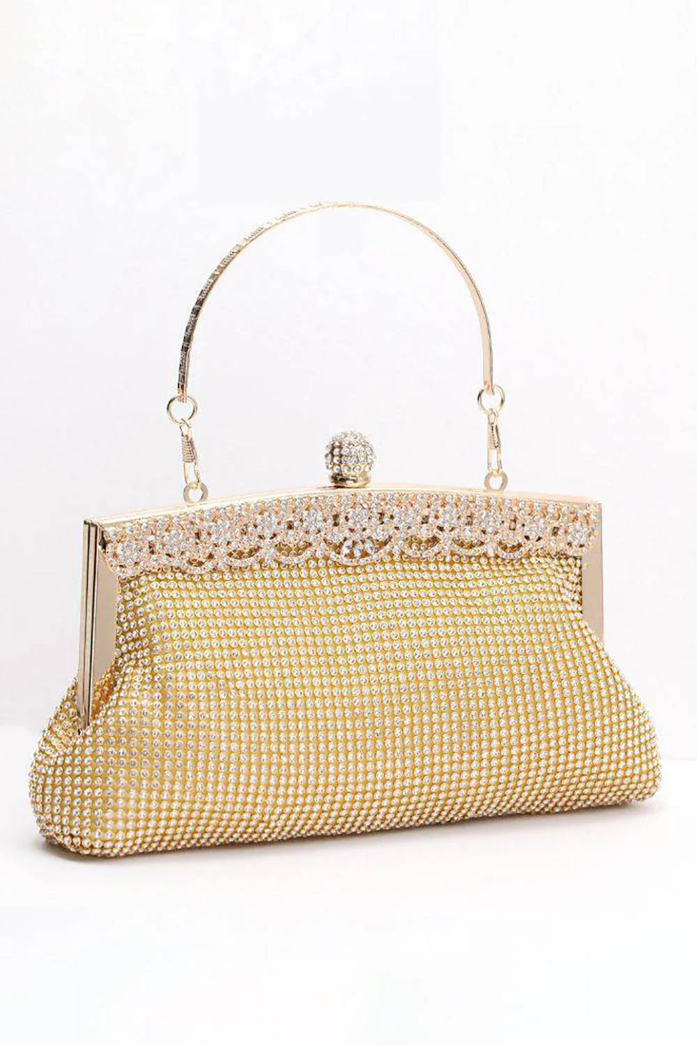 Czarna błyszcząca torba wieczorowa Rhinestone - Image 5
