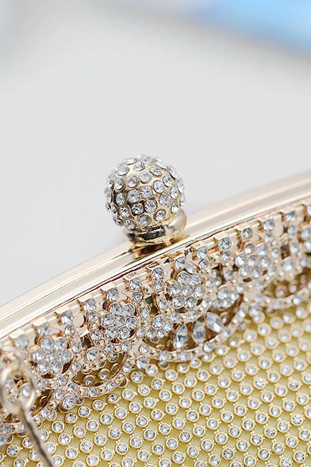 Czarna błyszcząca torba wieczorowa Rhinestone - Image 6