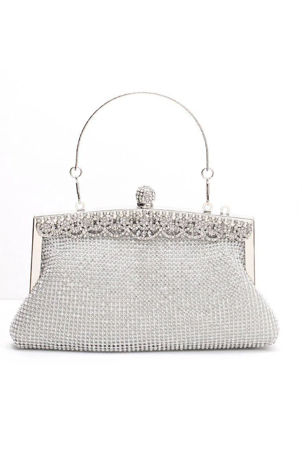 Czarna błyszcząca torba wieczorowa Rhinestone - Image 7