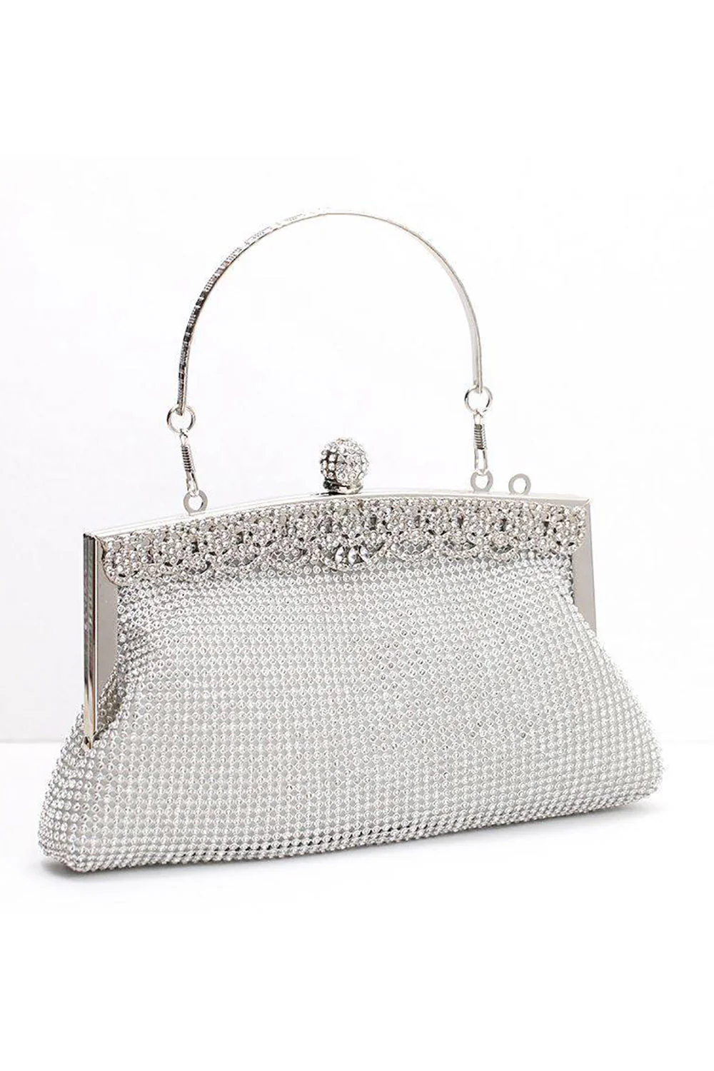 Czarna błyszcząca torba wieczorowa Rhinestone - Image 8