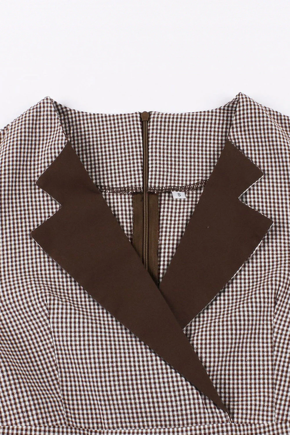 Czarna lapel Neck Plaid Vintage 1950s Sukienka - Image 13
