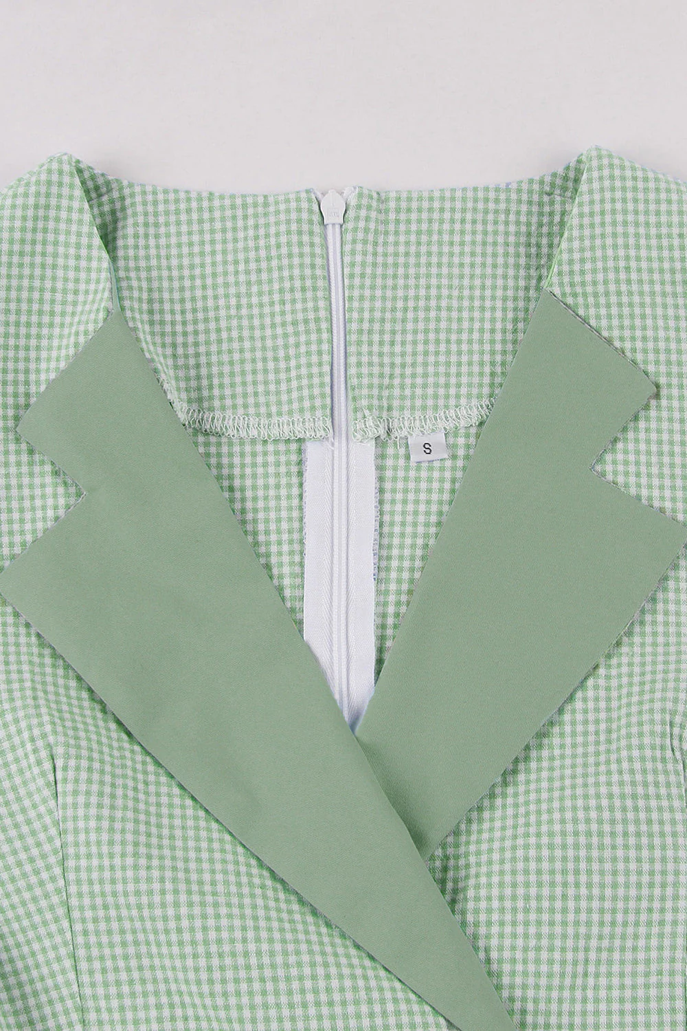 Czarna lapel Neck Plaid Vintage 1950s Sukienka - Image 9