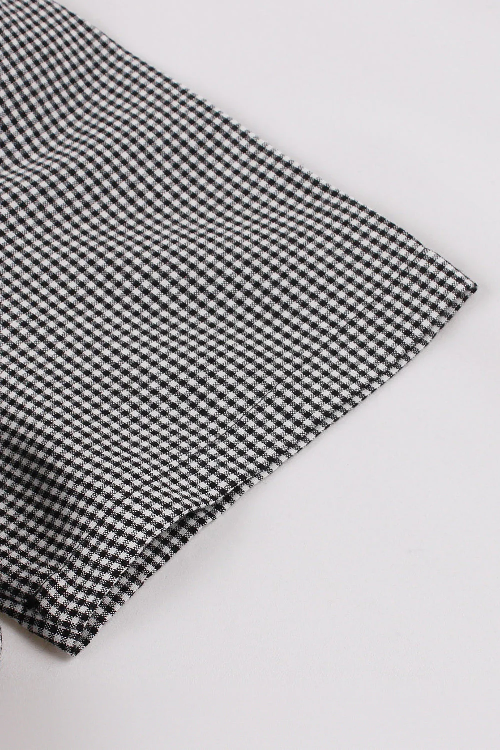 Czarna lapel Neck Plaid Vintage 1950s Sukienka - Image 5